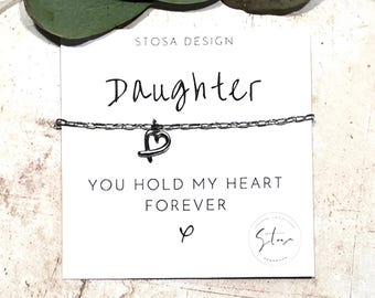 Heart Charm Bracelet: Waterproof Stainless Steel Daughter Gift