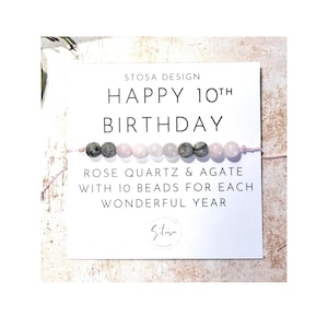 Kristall Armband zum 10.Geburtstag - Mädchen Armband Geschenk - Geschenk zum 10.Geburtstag - Geschenk zum 10