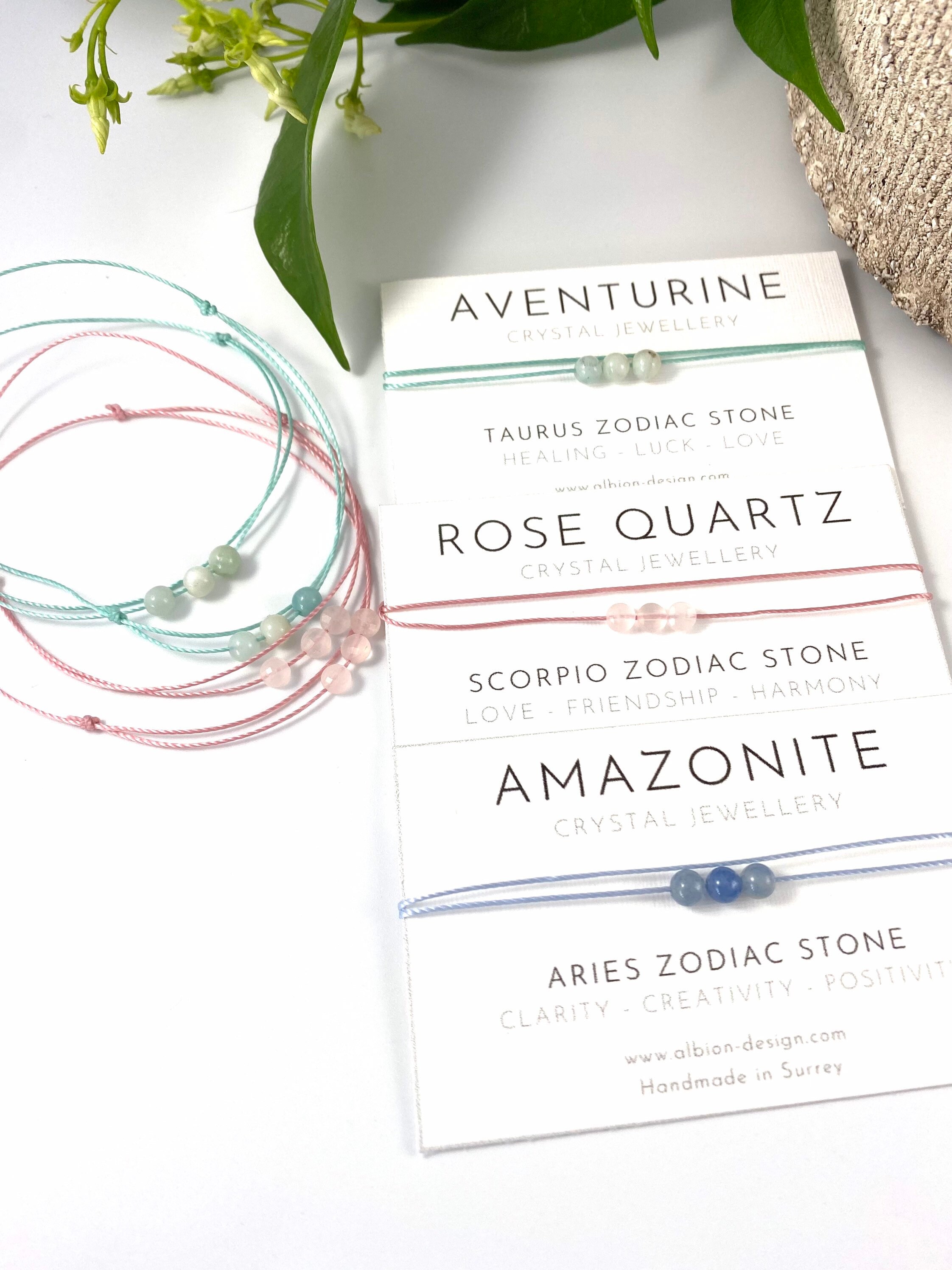 Zodiac Crystal Bracelet - Zodiac Gift - Dainty Crystal Bracelet - Cry…