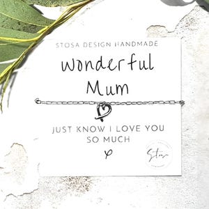 Mum Silber Armband | Mutter-Tag Armband | Mama Geschenke | Herz Charm Armband versilbert | Mama Armband Charm
