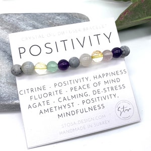 Positivität Kristall Armband, Kristalle für Positivität, Kristalle für gute Energie, Kristalle für Glück Armband - Amethyst Positive Energie