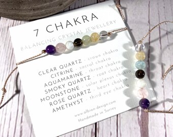 7 Chakra Bracelet - Healing Crystal Bracelet - Balance Bracelet - Chakra Bracelet - Natural Gemstone Bracelet - Dainty Bracelet