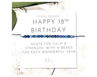 18th Birthday Crystal Bracelet: Teen Gift with 18 Beads