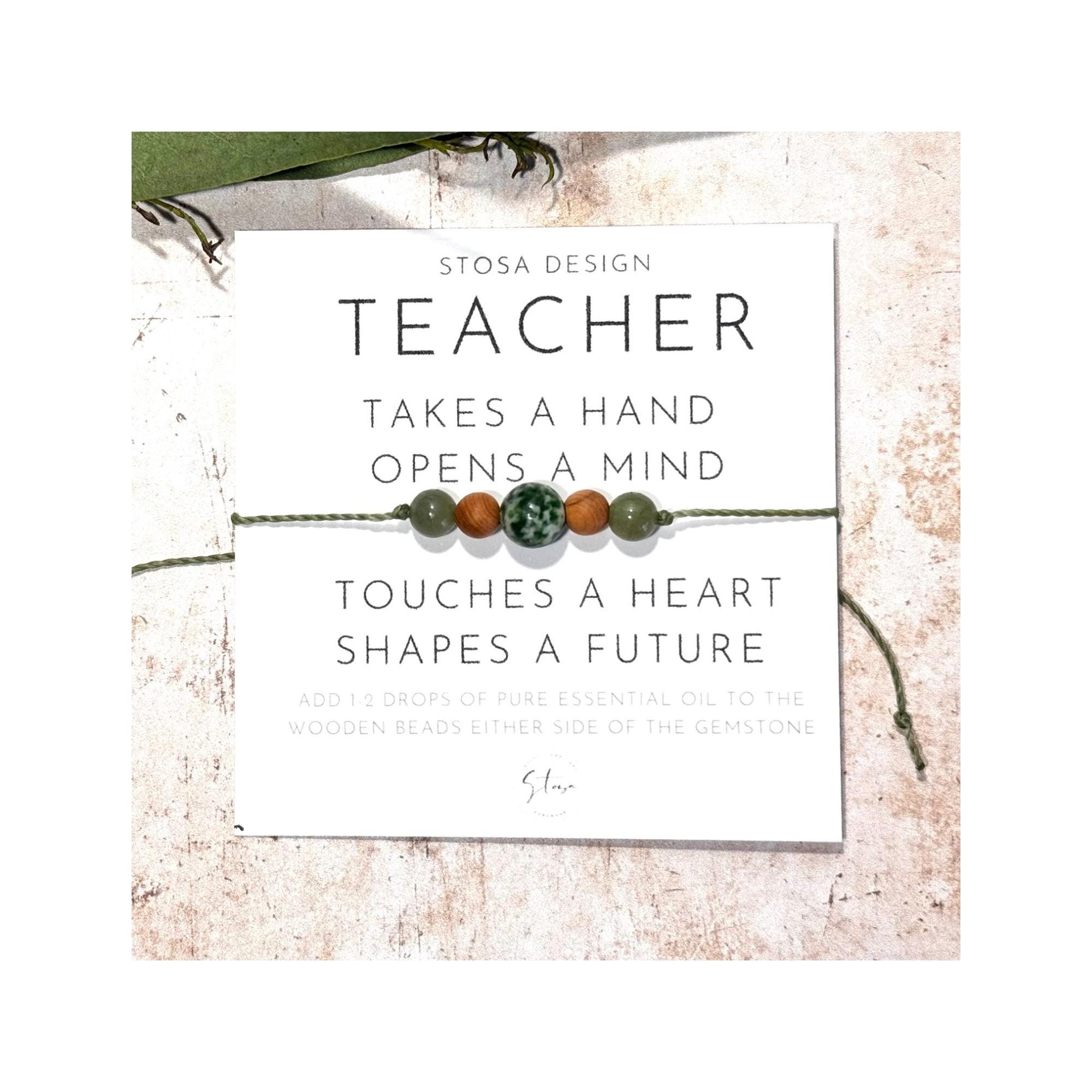 Minoplata Braccialetto per insegnanti con scritta in lingua inglese Thank you to your Pensier in argento Sterling, regalo per il fine corso, pensionamento professor di bambini, primario