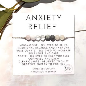 Anxiety Relief Crystal Bracelet: Rose Quartz, Moonstone & Agate