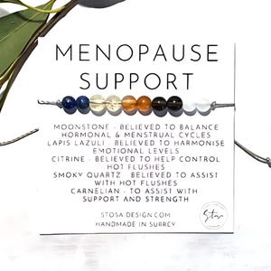 Menopause Support Bracelet - Crystal Bracelet for Perimenopausal - Crystals for Hot Flushes - Help with Menopause - Healing Crystal Bracelet