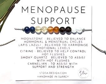 Menopause Crystal Bracelet: Carnelian, Citrine, Moonstone, Lapis Lazuli