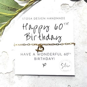 Geburtstagsarmband 60er Jahre | 60er Geburtstagsgeschenke für Frauen | 60. Geburtstagskarte Geschenk | 60er Jahre Armband Silber