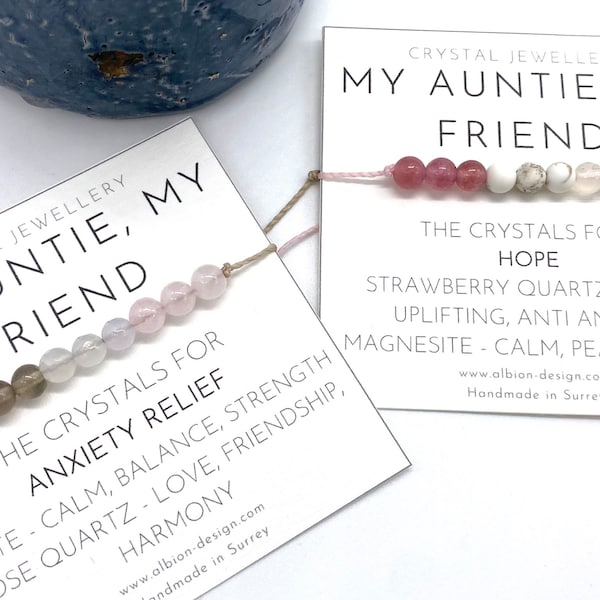 Auntie Crystal Bracelet - Auntie Friend Bracelet - Auntie Jewellery - Auntie Gift - Unique Auntie Gift - Auntie Friendship Gift