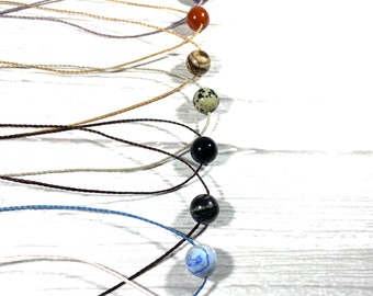 Crystal Minimalist Necklace - Crystal Beaded Necklace - Adjustable Gemstone Necklace - Choker Crystal Beaded Necklace - Natural Crystal