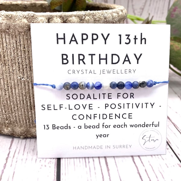 13th Birthday Gift - 13th Birthday Bracelet - 13th Crystal Gift - Teenager Present - Teenager Idea for Birthday - Dainty Crystal Bracelet
