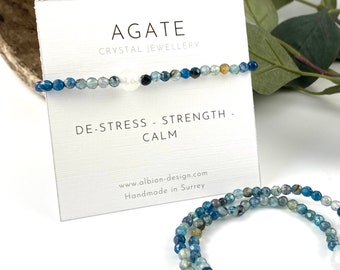 Agate Crystal Bracelet - Crystal Anklet - Crystal Bracelet - Natural - Gemstone Bracelet - Dainty Bracelet - Agate Anklet - Boho
