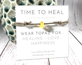 Topaz Crystal Bracelet - Healing Bracelet - For Healing - Crystal Get Better Soon Bracelet - Gift for Healing - Gift for Get Well Soon