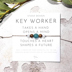 Key Worker Gift: Crystal Diffuser Bracelet with Beads