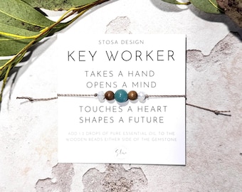 Key Worker Gift: Crystal Diffuser Bracelet with Beads