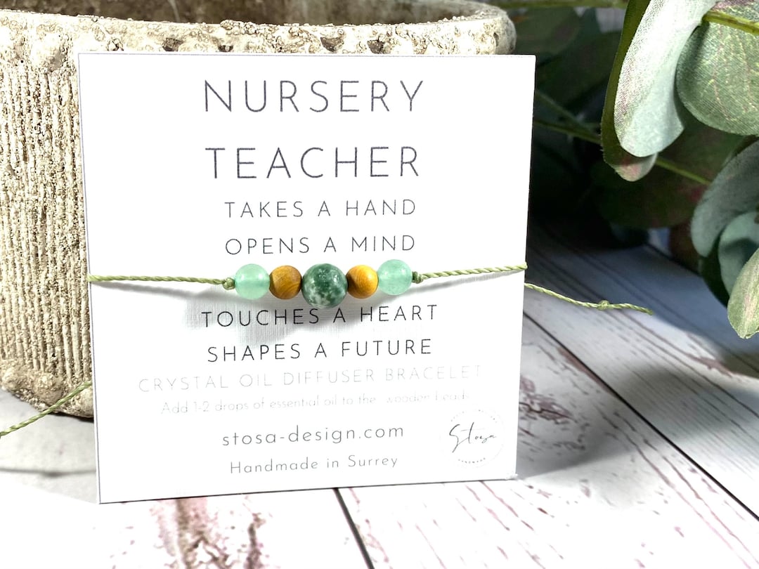 Nursery Teacher Gift Nursery Teacher Present Crystal Diffuser Bracelet