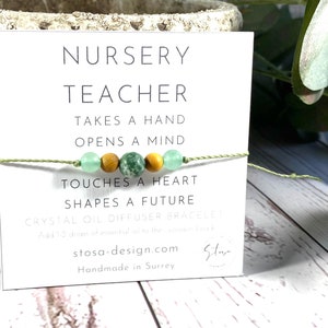 Nursery Teacher Gift - Nursery Teacher Present - Crystal Diffuser Bracelet - Adjustable Crystal Bracelet - Pre school Gift - Small Gifts