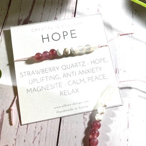 Strawberry Quartz Crystal Bracelet: Handmade Hope Gemstones