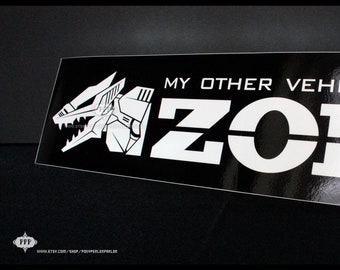 14" Robot T-Rex Bumper Sticker - RUN #2 - Animal Mecha Dinosaur Dragon Anime