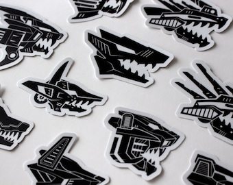 2-3.5" Die-Cut Sticker Bundle - ZOIDS Heads 10X