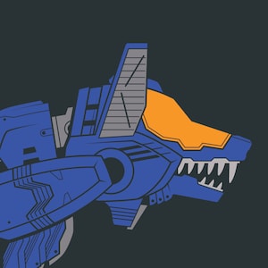 4x6&quot; or 5x7&quot; Robot Wolf Art Print - Animal Mecha Robot Anime