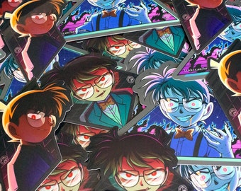 3-5" Die-Cut Sticker Bundle - 3X Evil Detective Boy - Mystery Anime Demon Child
