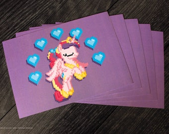 Young Princess Cadance - A5 Pixel Art Print, Full Color