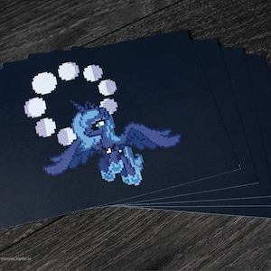 Princess Luna (Season 1) - A5 Pixel Art Print, Full Color