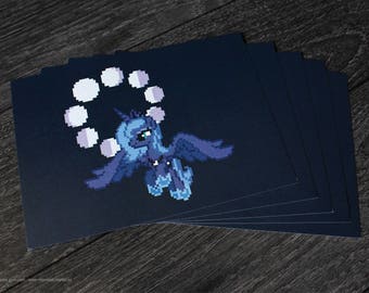 Princess Luna (Season 1) - A5 Pixel Art Print, Full Color