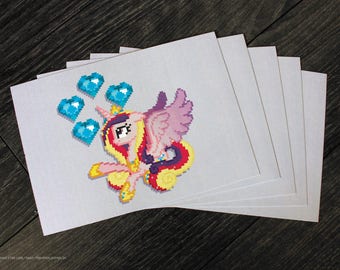 Princess Cadance - A5 Pixel Art Print, Full Color