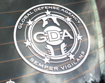 5" Sticker - Invincible GDA Seal - White on Clear Vinyl
