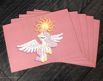 Young Princess Celestia - A5 Pixel Art Print, Full Color