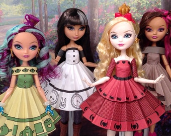 Wonderland Printable Doll Clothes - Fits Ever After High and more!