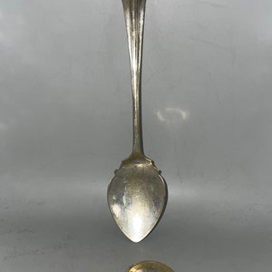 Victorian silver plated tea spoon , ribbed handle ,shield shaped,marked  EPNS