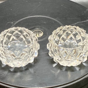 Antique(?)  pair of Crystal cut glass candlestick candleholder