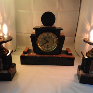 3 piece Art deco clock garniture