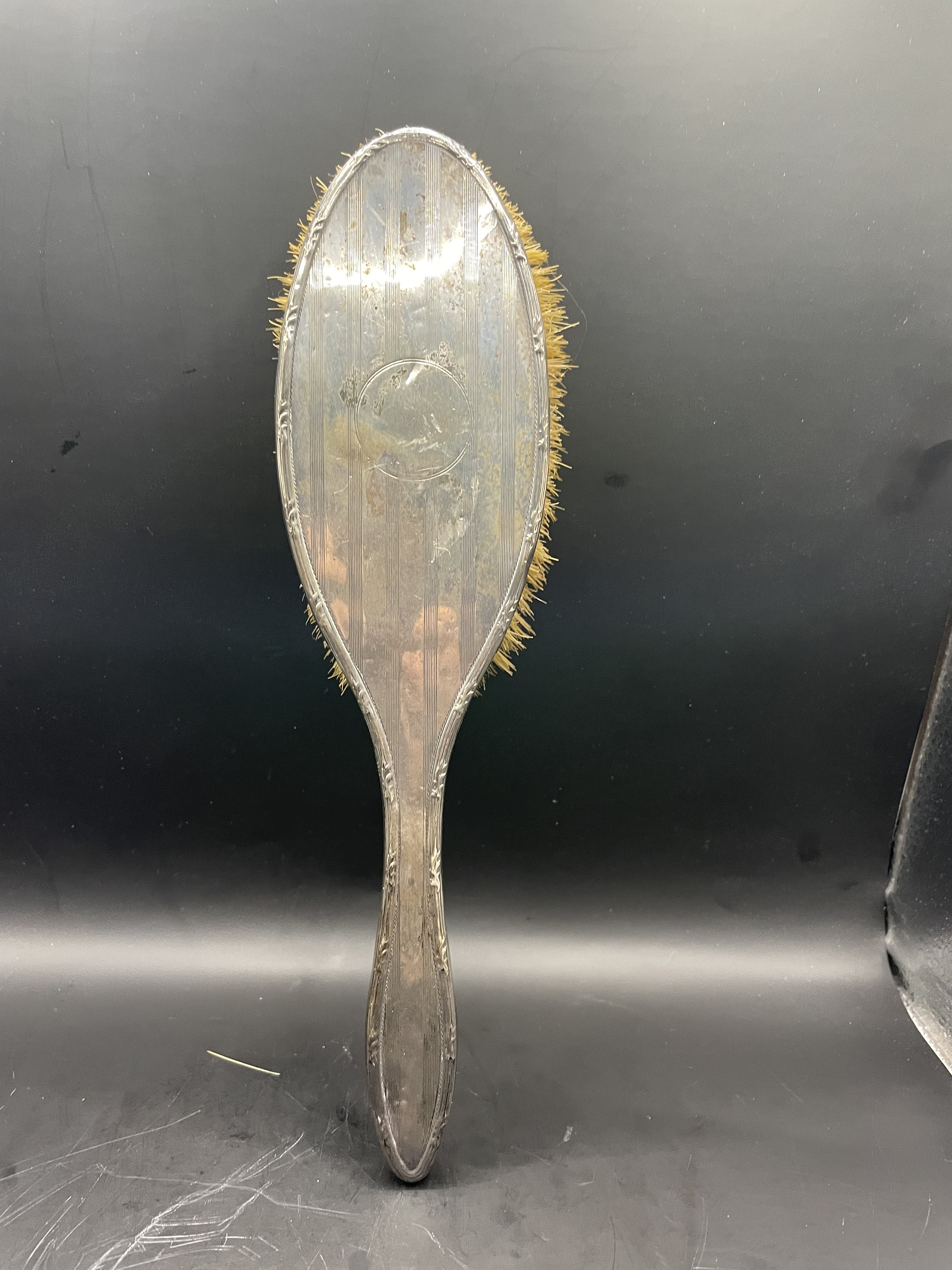 antique solid silver brush  (England) hallmarked