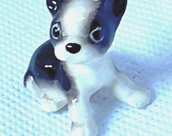 Vintage American little Hagen Renaker porcelain miniature figurine of miniature dog