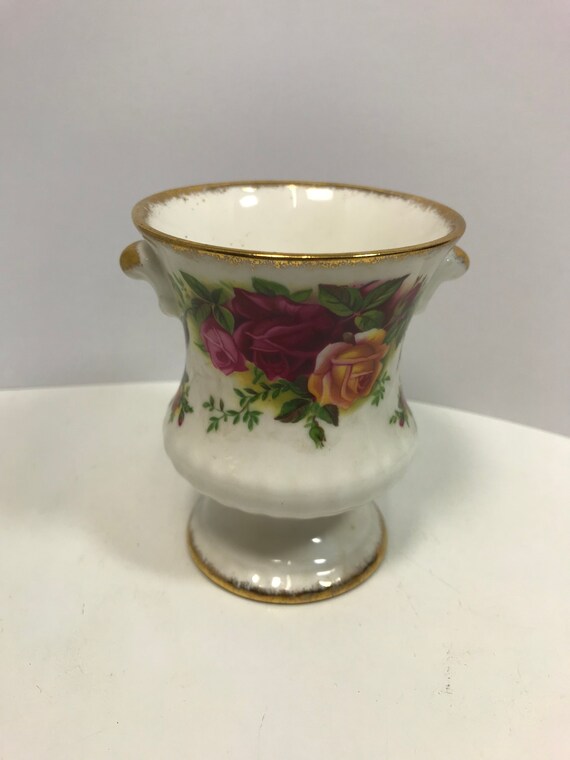 Vintage Royal Albert Old Country Roses Small Vase Marked Bone Etsy