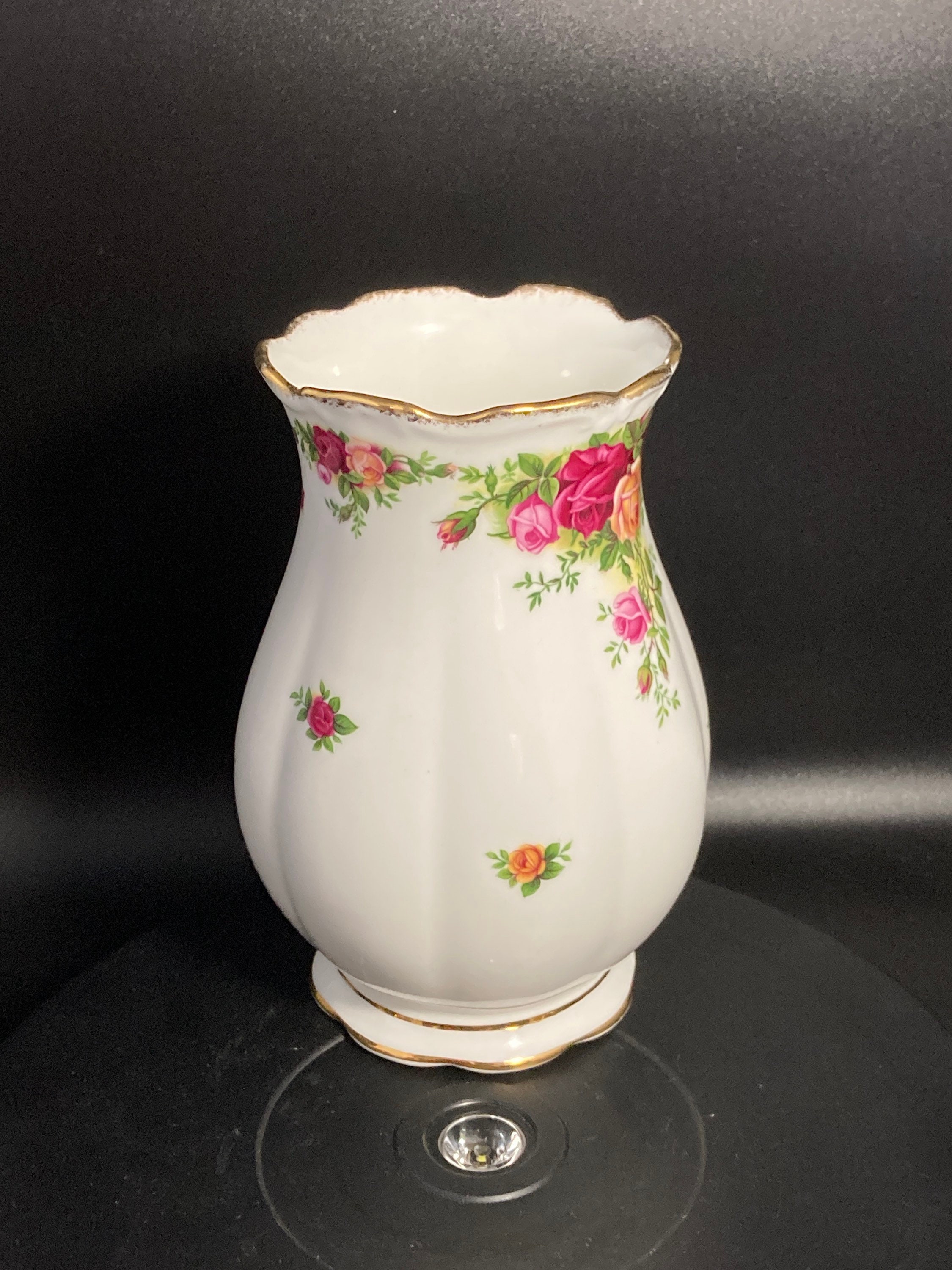 Vintage Royal Albert Old Country Roses Vase, Marked Bone China