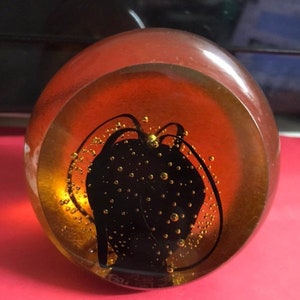 Selkirk Glas Briefbeschwerer (Limited Edition 127/500) AMBER GREEN c 2000,Schottland