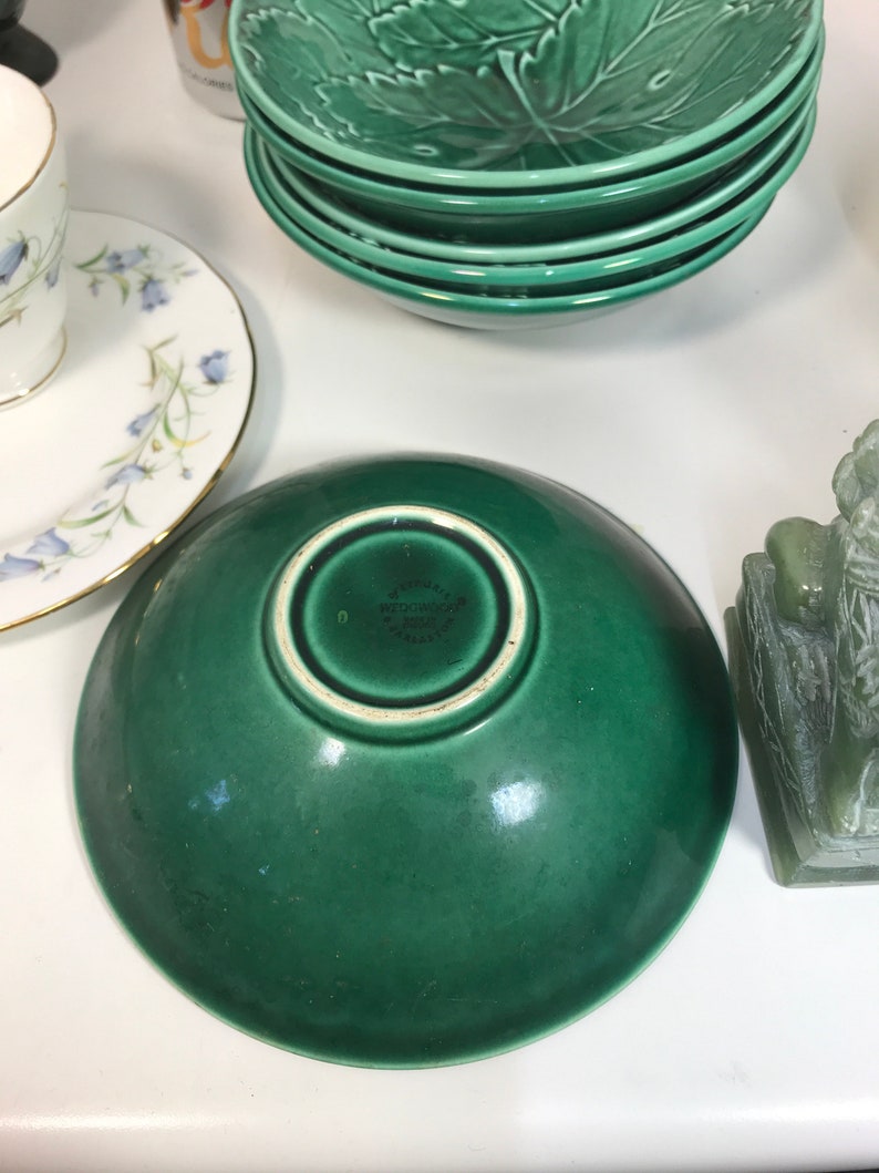 Vintage green Wedgwood cabbage leaf cereal bowlmarked etruria Etsy