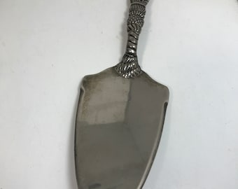 vintage, français, marqué Silea, plaqué argent tranche de couteau à gâteau/tarte, pelle à tarte, style glands