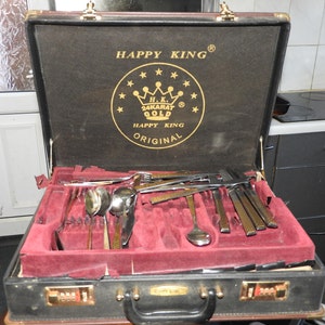 24 Karat vergoldetes Besteck Set &#39;Happy King&#39;