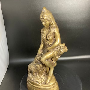 Original vergoldete Bronze Figur einer Göttinnenstatue, H31cm, 2497g