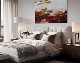 Large Abstract Oil Painting, 60x40 Inch Canvas, Modern Framed Wall Art (Untamed 2)