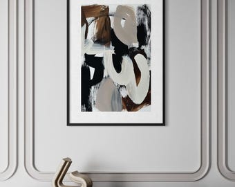 Original Abstract Painting Modern Art (50x70cm) – Framed Original Acrylic on Paper Infinity 29