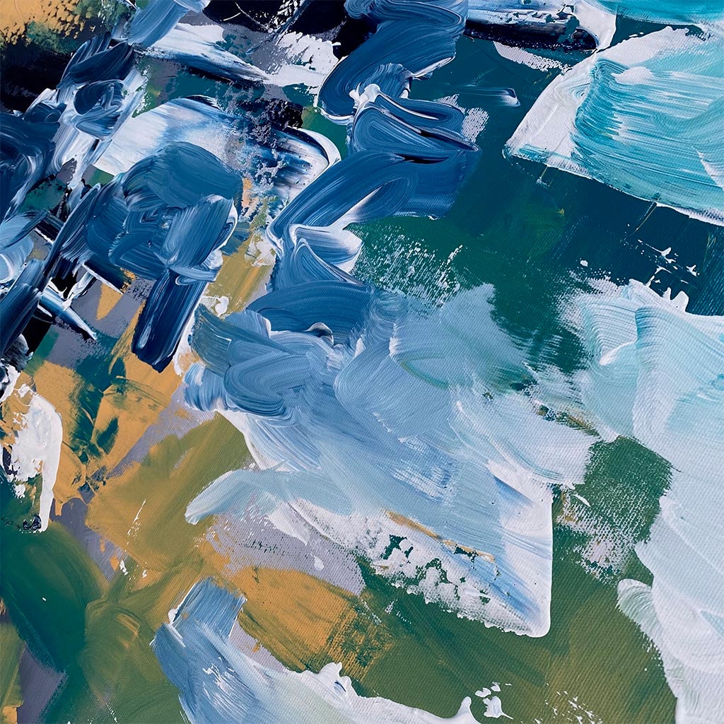 Large textured canvas painting Blue wall art canvas | Etsy