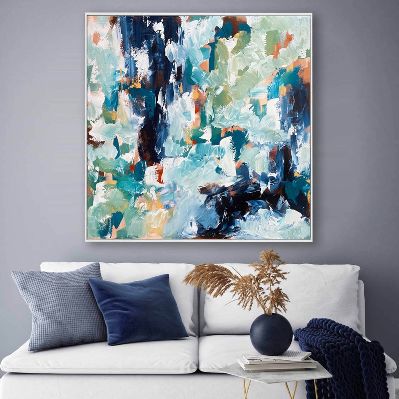 Oversized Wall Art Original Abstract Painting. Blue Abstract | Etsy