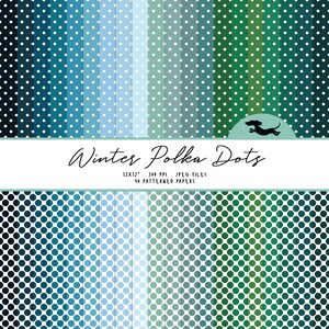 Polka dot digital paper, Scrapbook paper, Seamless polka dot pattern, Printable scrapbook paper, Blue spot background, Printable polka dots